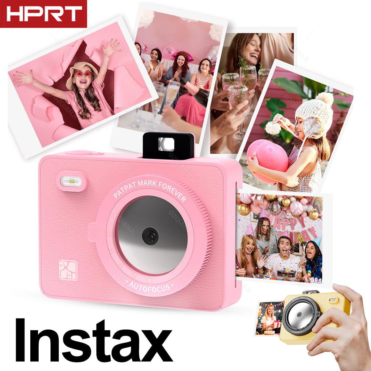 Instant Camera for Kids, Teens & Parties with Zero-Ink Printing, Flash & MicroSD Storage