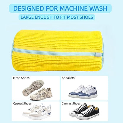 Sanzbae™ Shoe Washing Machine Bag – Premium Sneaker Laundry Bag with Soft Chenille Lining, Reusable Shoe Cleaner Protector for Washing Machines
