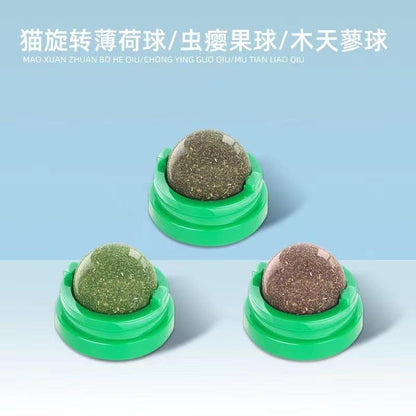 Catnip Rotating Play Ball for Cats – IP67 Waterproof Interactive Mint Flavor Cat Toy | Eco-Friendly Kitten & Cat Entertainment Toy