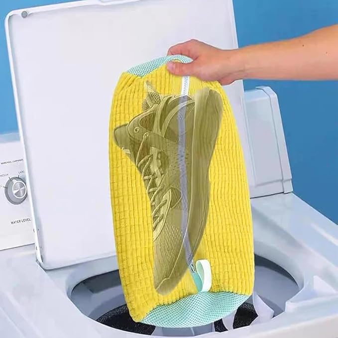 Sanzbae™ Shoe Washing Machine Bag – Premium Sneaker Laundry Bag with Soft Chenille Lining, Reusable Shoe Cleaner Protector for Washing Machines