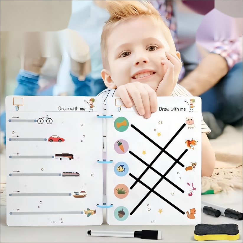 Magic Practice Copybook for Kids, Reusable Tracing Workbook, Handwriting & Pen Control Training Book Ages 3-6