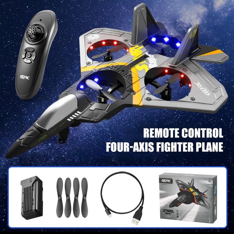 4-Motor RC Airplane for Kids & Adults – Remote Control Foam Aircraft with 2.4GHz Controller, USB Rechargeable Battery & Long-Range Flight