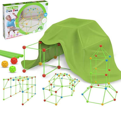 Kids DIY Fort Building Kit – 3D Construction Toy for Castles, Tunnels & Play Tents | STEM Creative Assembly Playhouse Set for Boys & Girls