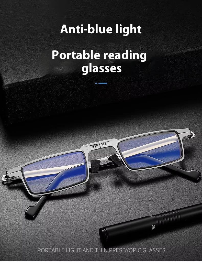 JY-X111 Foldable Blue Light Reading Glasses – Lightweight Square Frame Anti-Fatigue Eyewear for Elderly | High-Definition Clear Vision
