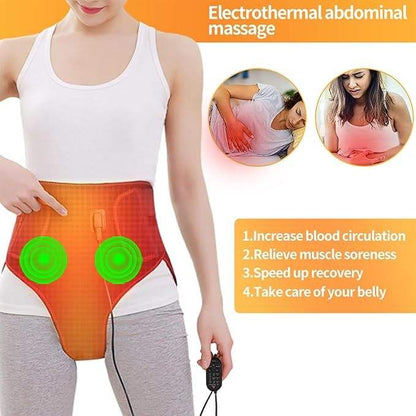 Menstrual Heating Pad for Cramps Relief, Electric Heating Belt with 3 Heat & Massage Modes, Portable Waist and Lower Back Heating Wrap for Period Comfort, Abdomen, Back, Legs & Shoulders
