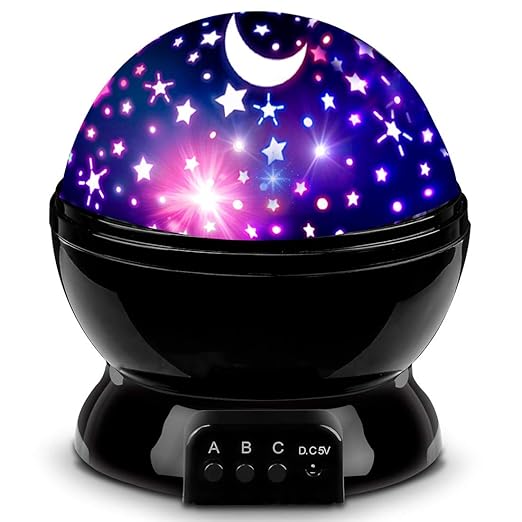 Galaxy Star Projector for Kids, Rotating Night Light with Colorful LED Stars, Bedroom Ceiling Projector, Nursery Sleep Light, Space Room Decor, Birthday Gift for Boys & Girls Ages 3-8