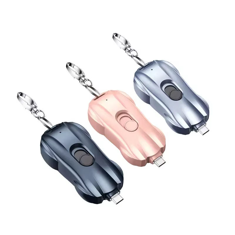Mini Tiny Pink Power Bank – Portable Fast Charging Keychain Power Bank with Carabiner | Lightweight Emergency Backup Charger