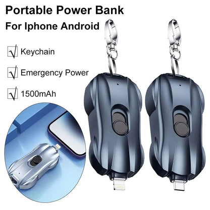 Mini Tiny Pink Power Bank – Portable Fast Charging Keychain Power Bank with Carabiner | Lightweight Emergency Backup Charger