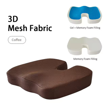 Orthopedic Gel Seat Cushion – Memory Foam Office Chair Cushion for All-Day Comfort