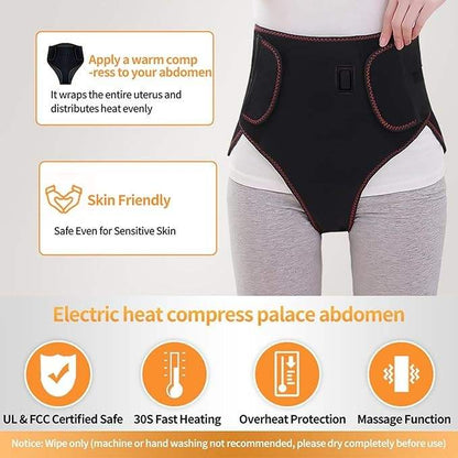Menstrual Heating Pad for Cramps Relief, Electric Heating Belt with 3 Heat & Massage Modes, Portable Waist and Lower Back Heating Wrap for Period Comfort, Abdomen, Back, Legs & Shoulders