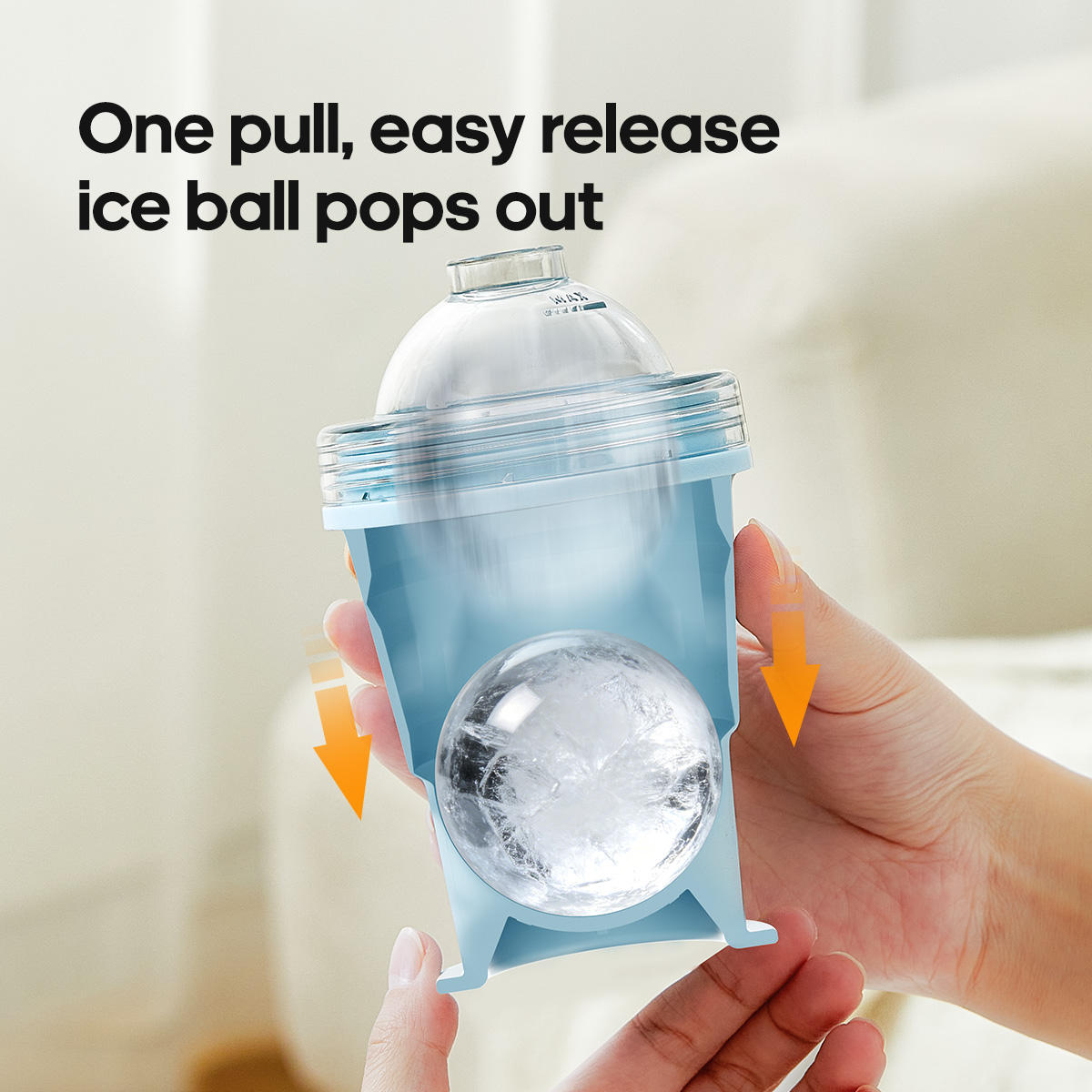 SANZBAE Silicone Ice Cube Maker Cup with Lid