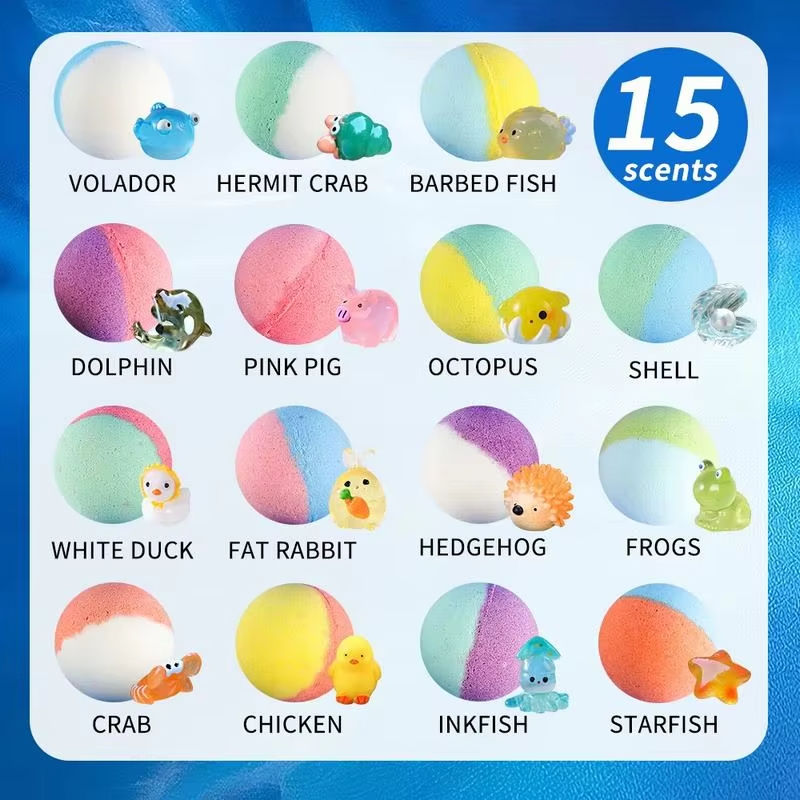 GlowDoll Light-Up Bath Bomb Set for Kids, Fizzy Color Bath Fun