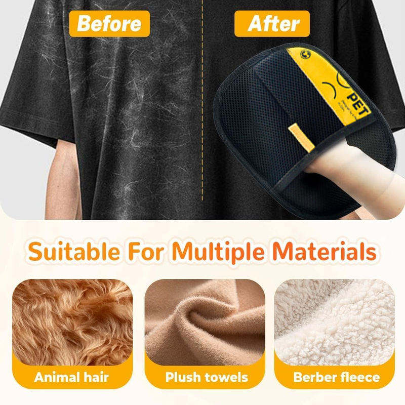 Pet Hair Remover Gloves – Reusable Washable Dog & Cat Fur Cleaning Mitts for Furniture, Clothing, Couch, Carpet, Bedding & Car Interior | Eco-Friendly Lint and Fur Removal Tool