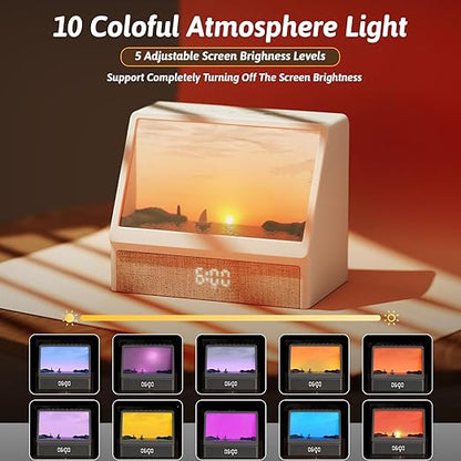 SANZBAE Sunrise Alarm Clock with White Noise, Bluetooth Speaker & Dimmable Lamp