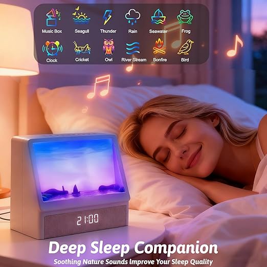 SANZBAE Sunrise Alarm Clock with White Noise, Bluetooth Speaker & Dimmable Lamp