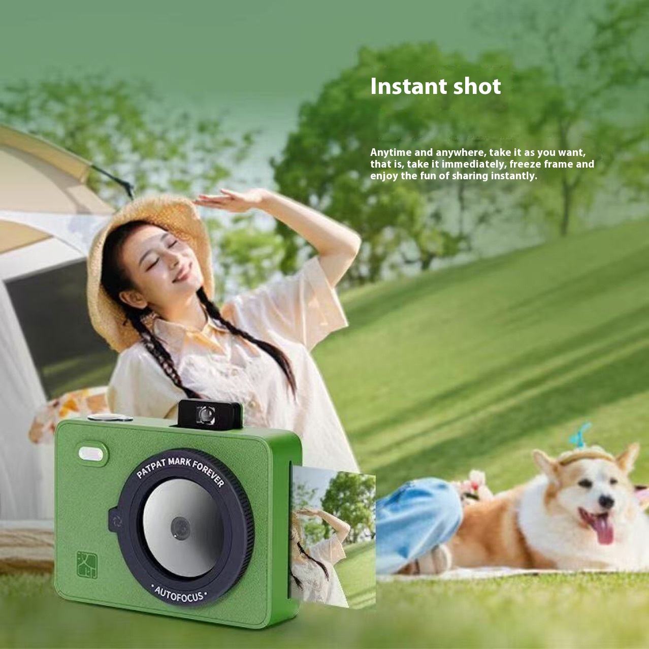 Instant Camera for Kids, Teens & Parties with Zero-Ink Printing, Flash & MicroSD Storage