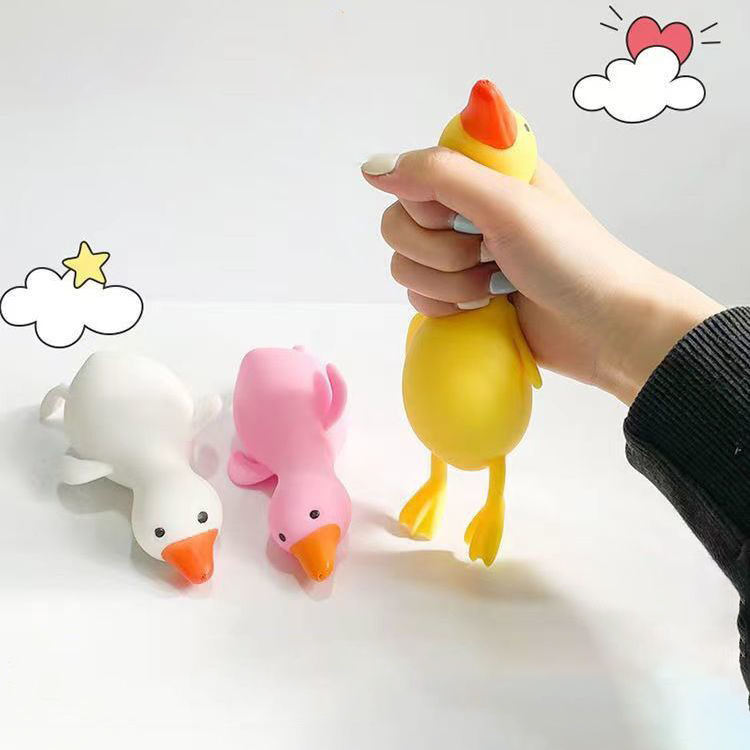 Promotional Squishy Stretchy Duck Fidget Toy – Memory Sand Filled TPR Stress Relief Gift