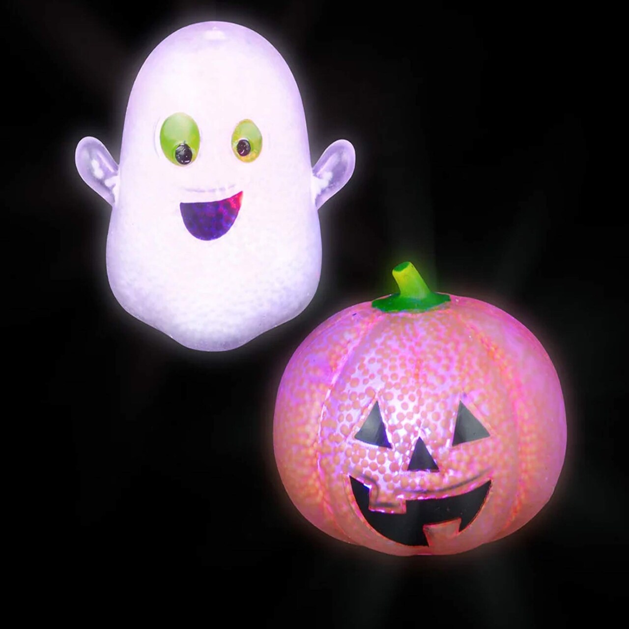 Light-Up Halloween Squishy Bead Toys Set – 12PCS Jack-O'-Lantern & Ghost LED Stress Relief Sensory Fidget Toys for Kids Halloween Party Favors