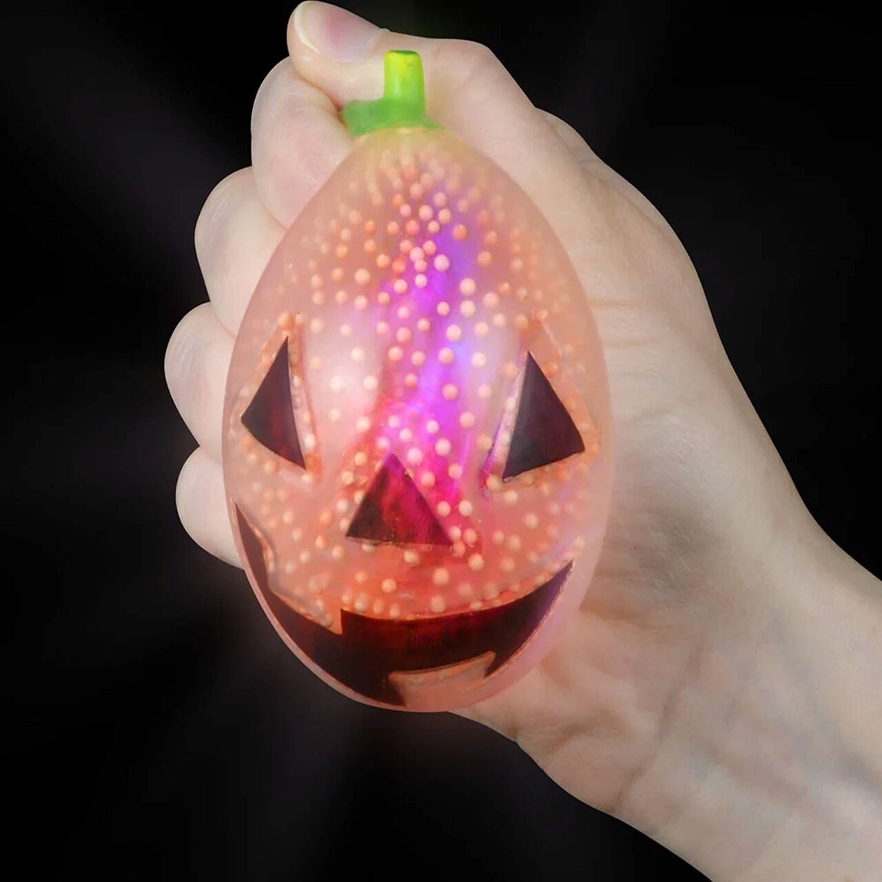Light-Up Halloween Squishy Bead Toys Set – 12PCS Jack-O'-Lantern & Ghost LED Stress Relief Sensory Fidget Toys for Kids Halloween Party Favors