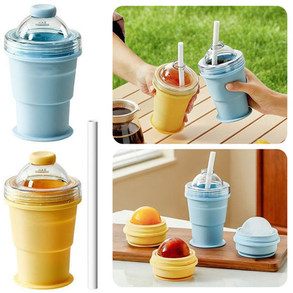 SANZBAE Silicone Ice Cube Maker Cup with Lid