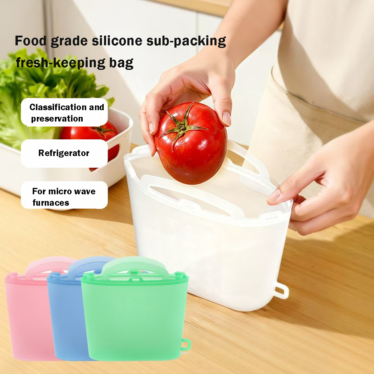 Reusable Silicone Food Bags for Meal Prep, Freezer Storage, Snacks & Produce