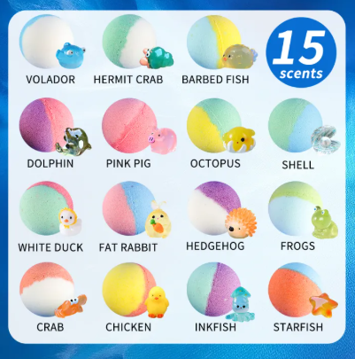 GlowDoll Light-Up Bath Bomb Set for Kids, Fizzy Color Bath Fun