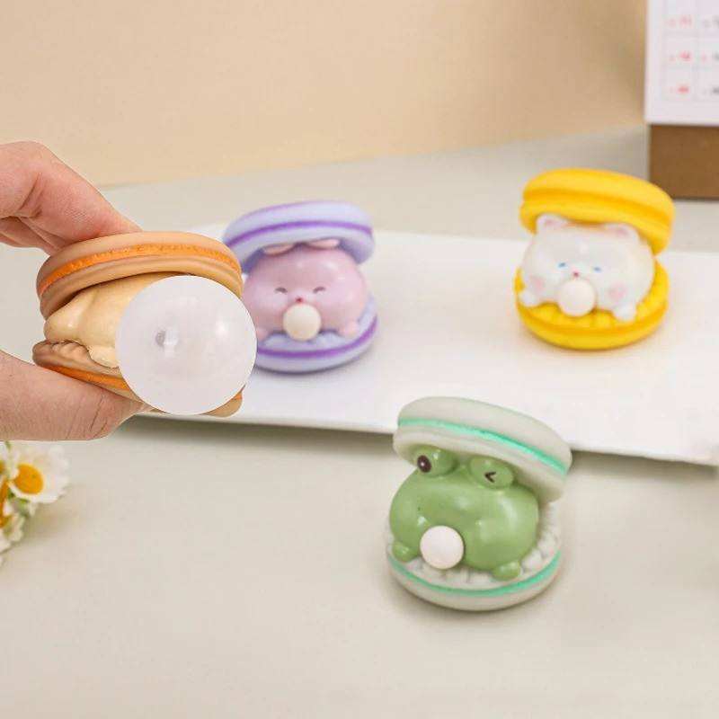 Cute Animal Burger Squishy Stress Relief Toy – Soft Silicone Squeeze Fidget Toy with Bubble Spit Effect | Funny Desk Decor & Sensory Gift