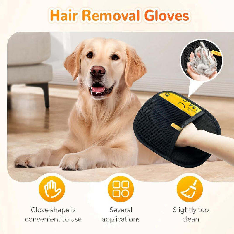Pet Hair Remover Gloves – Reusable Washable Dog & Cat Fur Cleaning Mitts for Furniture, Clothing, Couch, Carpet, Bedding & Car Interior | Eco-Friendly Lint and Fur Removal Tool