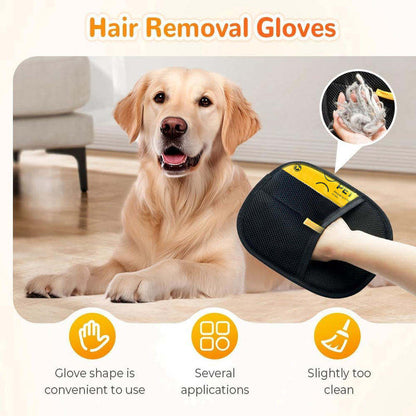 Pet Hair Remover Gloves – Reusable Washable Dog & Cat Fur Cleaning Mitts for Furniture, Clothing, Couch, Carpet, Bedding & Car Interior | Eco-Friendly Lint and Fur Removal Tool