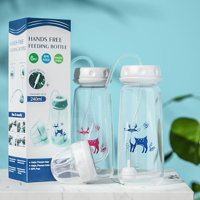 FreeFeed™ Hands-Free Baby Bottle – Anti-Colic Self-Feeding Baby Bottle for Newborns & Infants, Comfortable Feeding Solution for Busy Parents & Nighttime Feedings