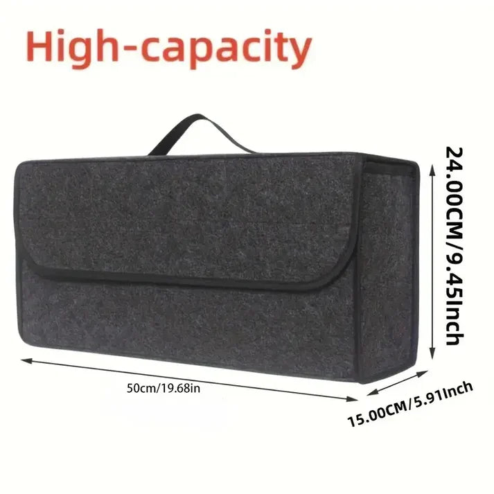 Car Trunk Organizer, Collapsible SUV Cargo Storage Organizer with Carry Handles, Foldable Vehicle Trunk Storage Bin for Groceries, Tools, Emergency Supplies & Automotive Accessories