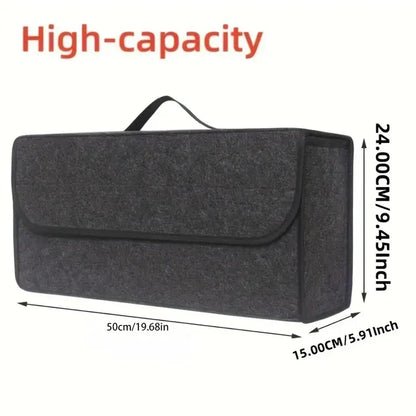 Car Trunk Organizer, Collapsible SUV Cargo Storage Organizer with Carry Handles, Foldable Vehicle Trunk Storage Bin for Groceries, Tools, Emergency Supplies & Automotive Accessories