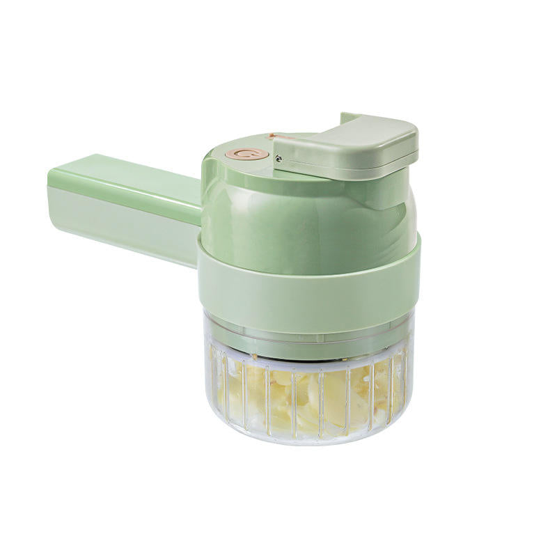 4-in-1 Handheld Electric Vegetable Cutter – Rechargeable Mini Food Chopper, Slicer & Garlic Mincer