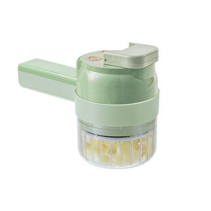 4-in-1 Handheld Electric Vegetable Cutter – Rechargeable Mini Food Chopper, Slicer & Garlic Mincer