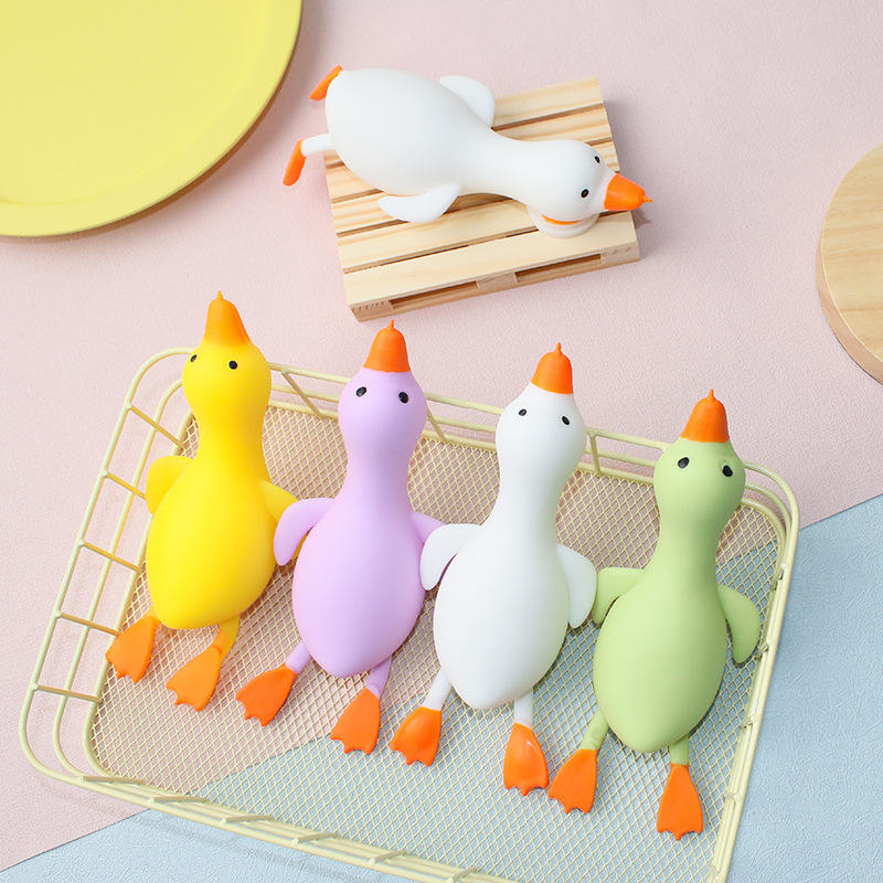Promotional Squishy Stretchy Duck Fidget Toy – Memory Sand Filled TPR Stress Relief Gift