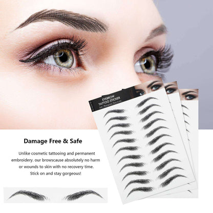 Temporary Tattoo Stickers for Men – Waterproof Non-Toxic Body Art & Eyebrow Tattoos