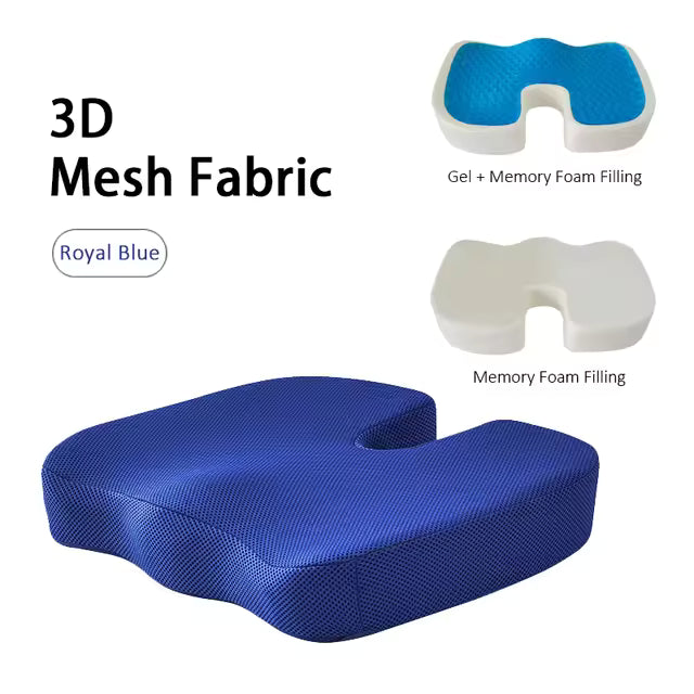 Orthopedic Gel Seat Cushion – Memory Foam Office Chair Cushion for All-Day Comfort