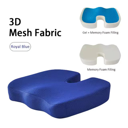 Orthopedic Gel Seat Cushion – Memory Foam Office Chair Cushion for All-Day Comfort