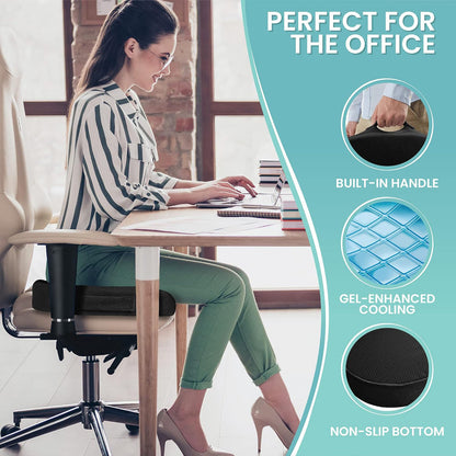 Orthopedic Gel Seat Cushion – Memory Foam Office Chair Cushion for All-Day Comfort