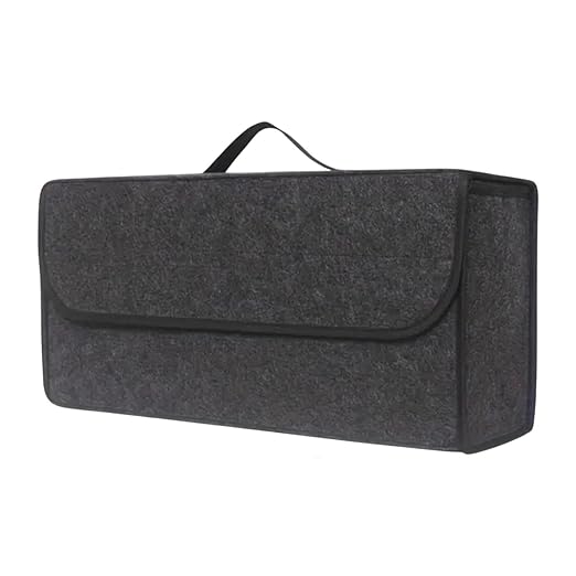 Car Trunk Organizer, Collapsible SUV Cargo Storage Organizer with Carry Handles, Foldable Vehicle Trunk Storage Bin for Groceries, Tools, Emergency Supplies & Automotive Accessories