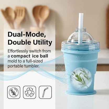 SANZBAE Silicone Ice Cube Maker Cup with Lid