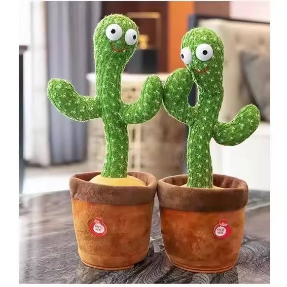 Talking Dancing Cactus Toy for Kids, Repeat What You Say Plush Singing Cactus with LED Lights, Interactive Mimicking Toy for Toddlers & Babies, Birthday and Christmas Gift for Boys & Girls