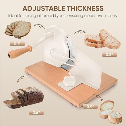 Sanzbae Manual Bread Slicer with Hand Crank for Even Homemade Loaf Slices