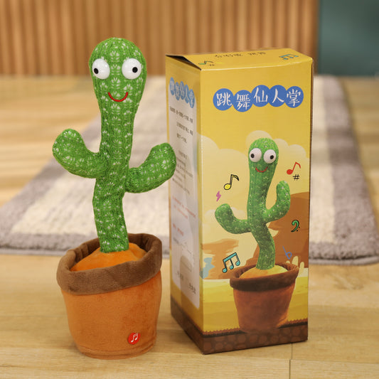 Dancing Talking Cactus Toy with Clothes – Singing, Mimicking, Voice Recording & Repeating Plush Toy with LED Glow for Toddlers, Boys & Girls