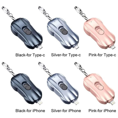 Mini Tiny Pink Power Bank – Portable Fast Charging Keychain Power Bank with Carabiner | Lightweight Emergency Backup Charger