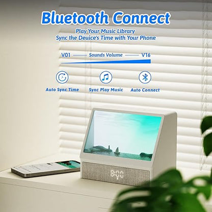 SANZBAE Sunrise Alarm Clock with White Noise, Bluetooth Speaker & Dimmable Lamp