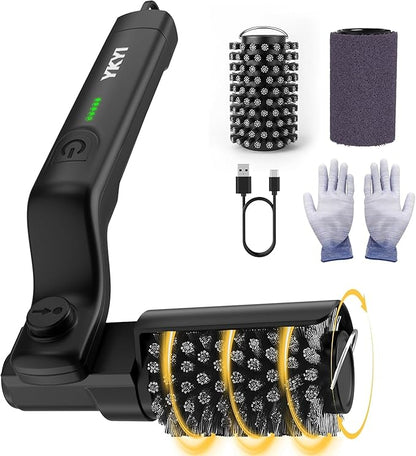 Motorized BBQ Grill Cleaner with Scraper, 36 Inch Handle & 3-Speed Power Control