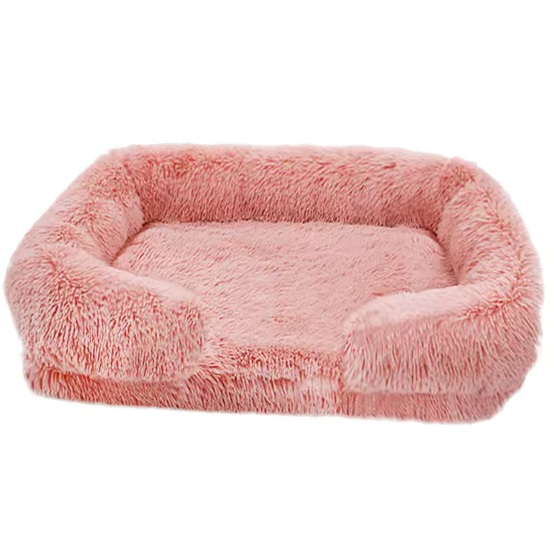 Luxury Plush Dog Sofa Bed – Washable Calming Pet Couch for Dogs & Cats