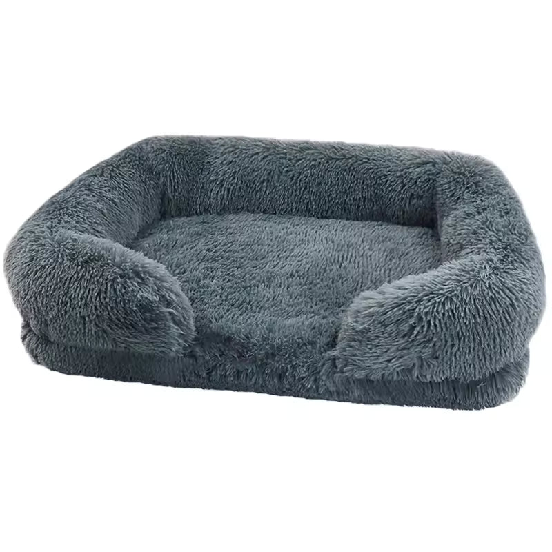 Luxury Plush Dog Sofa Bed – Washable Calming Pet Couch for Dogs & Cats