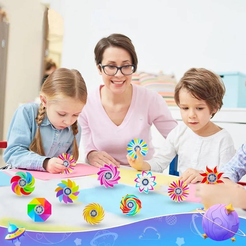 5/10/20 PCS Mini Fidget Spinner Set, Rainbow Party Favor Sensory Toys 14+